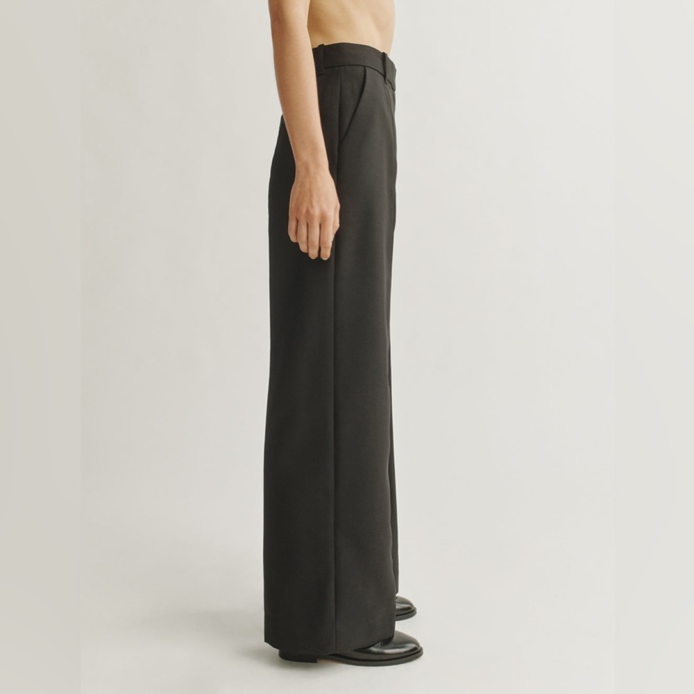 Attersee Black Wide Leg Trouser Pants Linen Blend - Picture 3 of 11